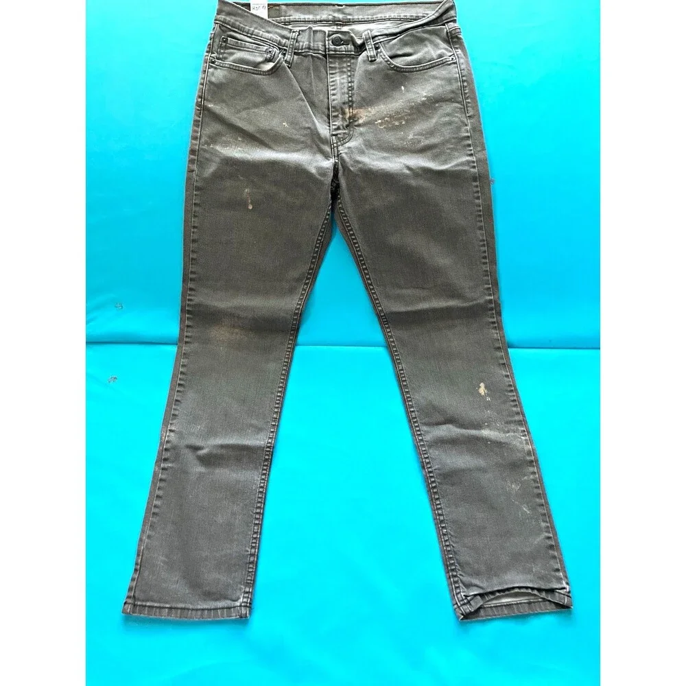 Levi's Men’s Slim Fit Gray Dark Wash Denim Jeans Mid Rise 5-Pocket